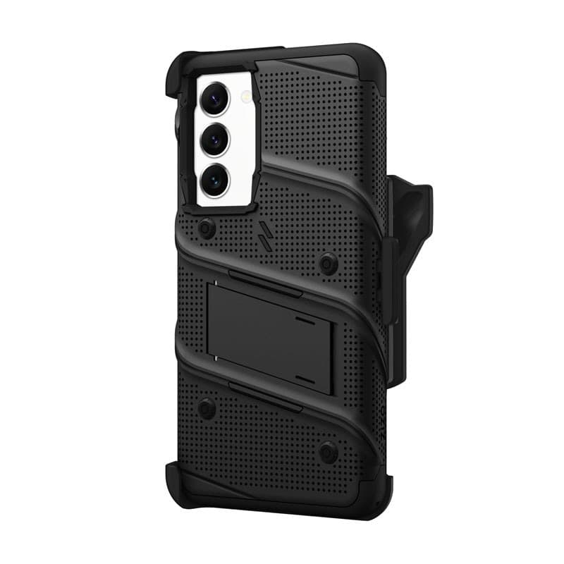 ZIZO BOLT Series - Armoured case for Samsung Galaxy S23+ with 9H glass for screen + holder with stand (Black) - 11