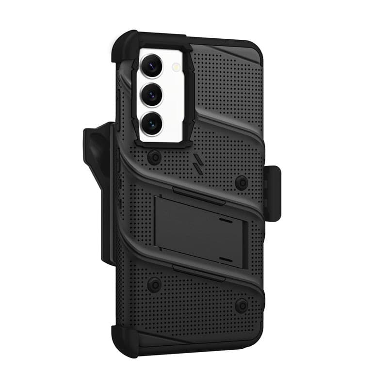 ZIZO BOLT Series - Armoured case for Samsung Galaxy S23+ with 9H glass for screen + holder with stand (Black) - 12