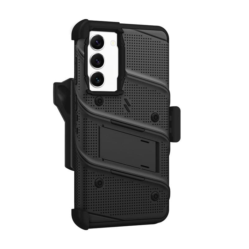 ZIZO BOLT Series - Armoured case for Samsung Galaxy S23+ with 9H glass for screen + holder with stand (Black) - 5