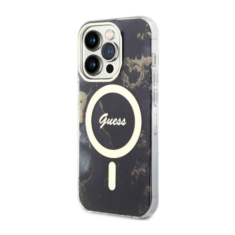 Guess Golden Marble MagSafe - Case for iPhone 14 Pro Max (Black) - 2