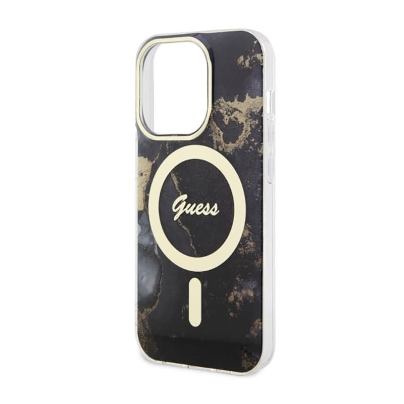 Guess Golden Marble MagSafe - Case for iPhone 14 Pro Max (Black) - 14