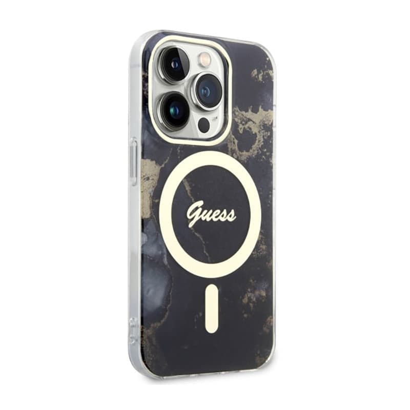 Guess Golden Marble MagSafe - Case for iPhone 14 Pro Max (Black) - 4