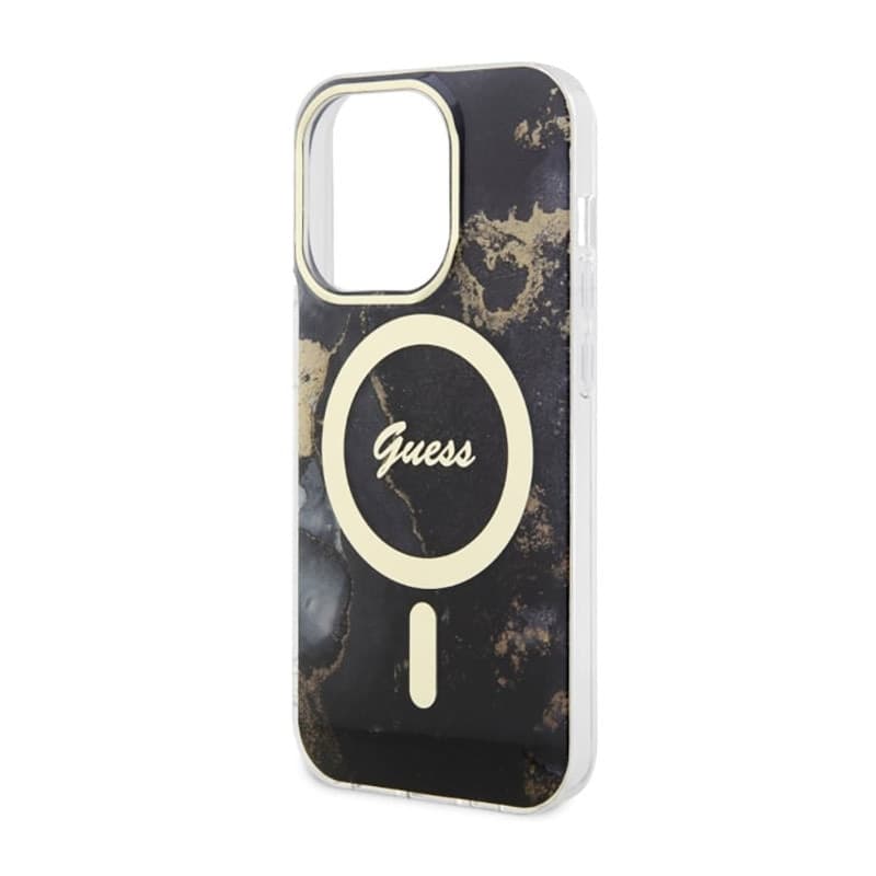 Guess Golden Marble MagSafe - Case for iPhone 14 Pro Max (Black) - 6
