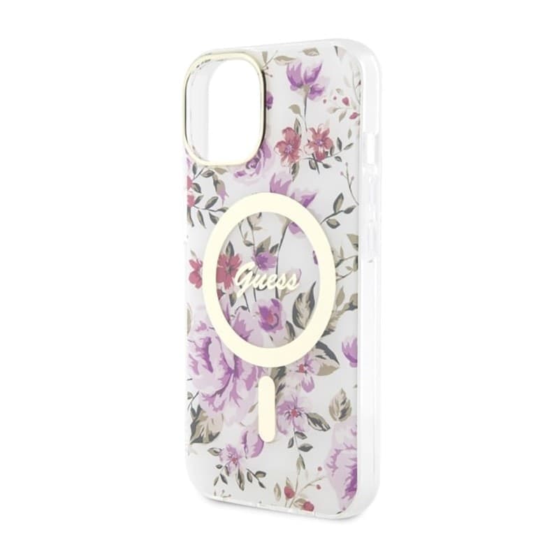 Guess Flower MagSafe - Case for iPhone 14 (Transparent) - 14