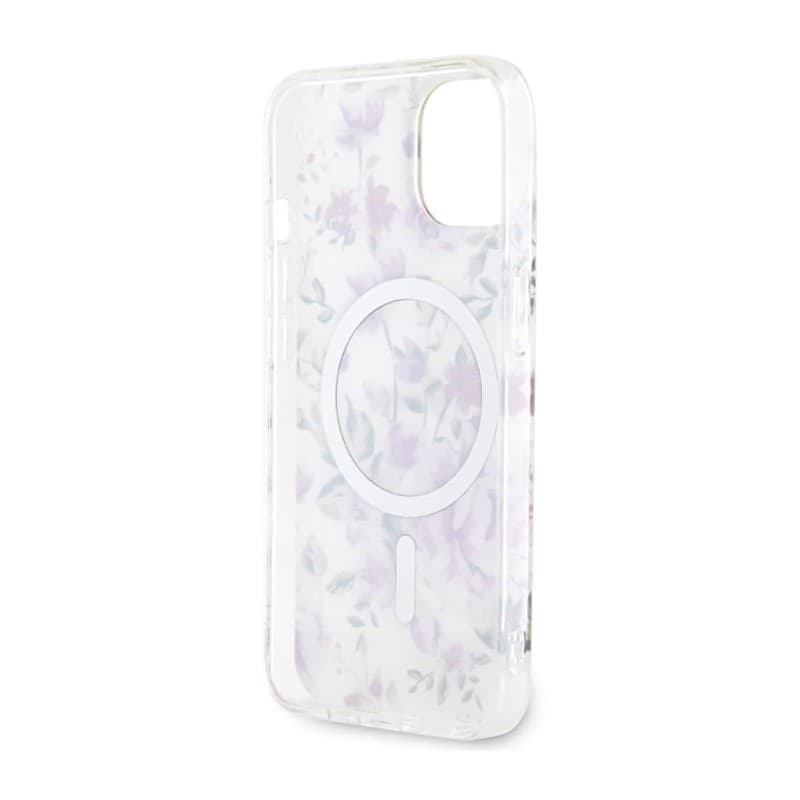 Guess Flower MagSafe - Case for iPhone 14 (Transparent) - 15