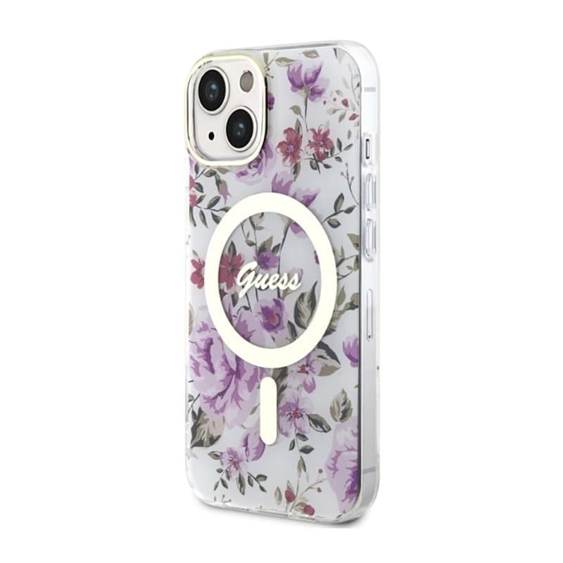 Guess Flower MagSafe - Case for iPhone 14 (Transparent) - 10