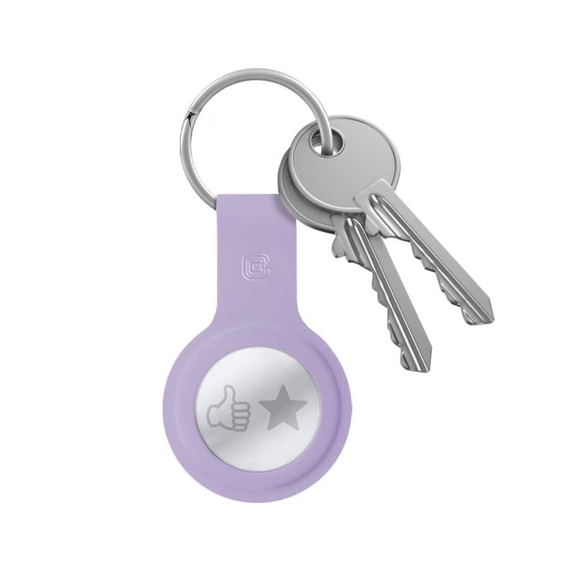 Custodia in silicone Crong con portachiavi – Custodia protettiva portachiavi per Apple AirTag 1/2 (viola) - 11