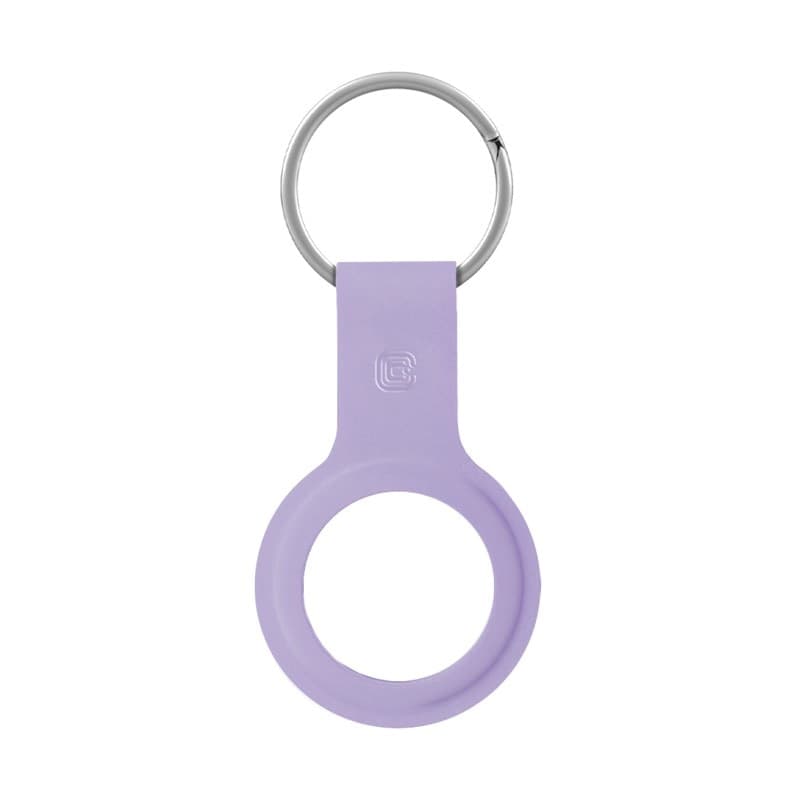 Custodia in silicone Crong con portachiavi – Custodia protettiva portachiavi per Apple AirTag 1/2 (viola) - 12