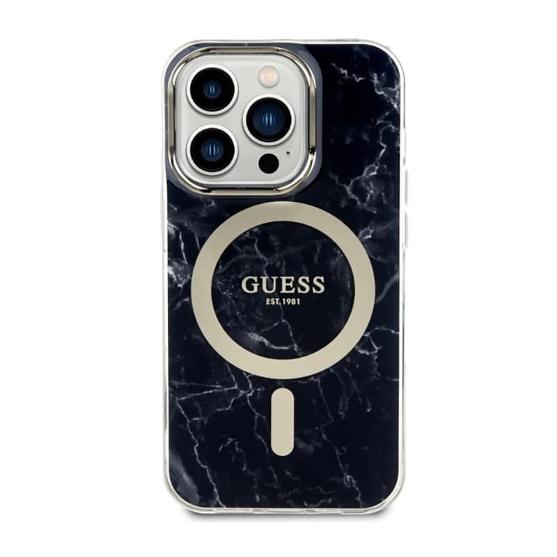 Guess Marble MagSafe - Case for iPhone 14 Pro (Black) - 3