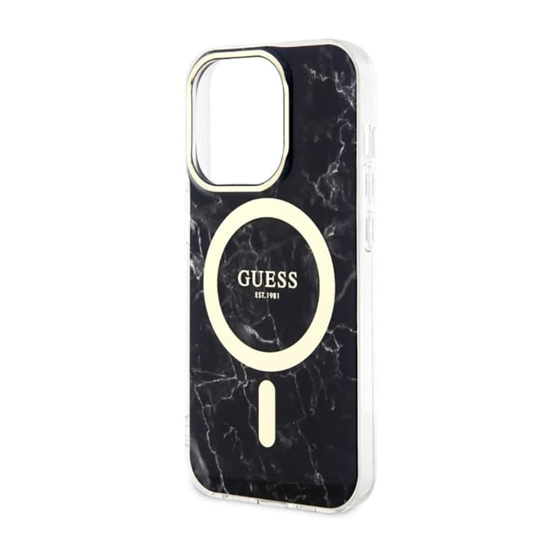 Guess Marble MagSafe - Case for iPhone 14 Pro (Black) - 6