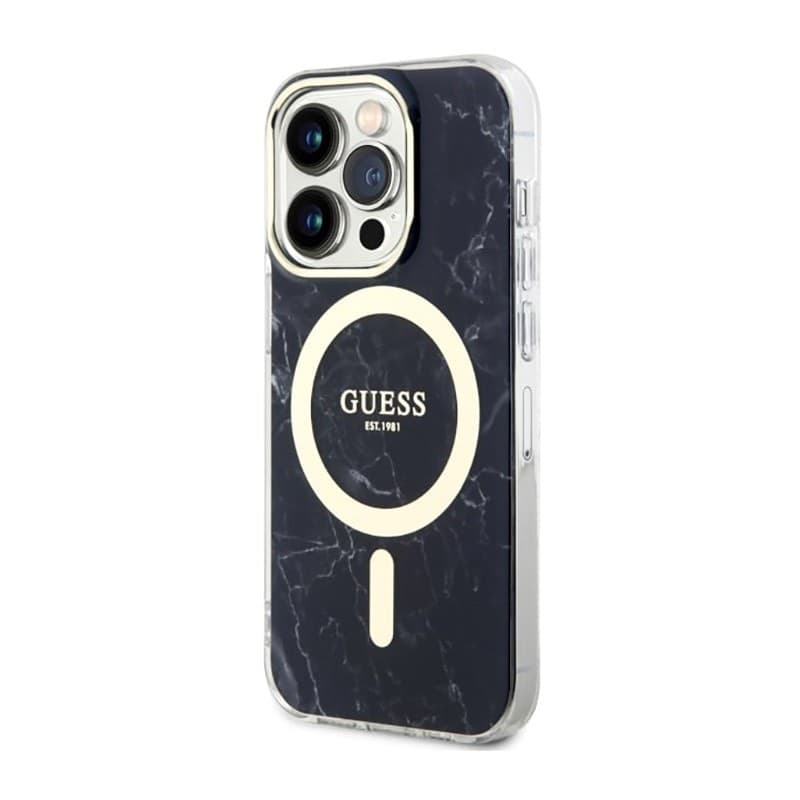 Guess Marble MagSafe - Case for iPhone 14 Pro (Black) - 10