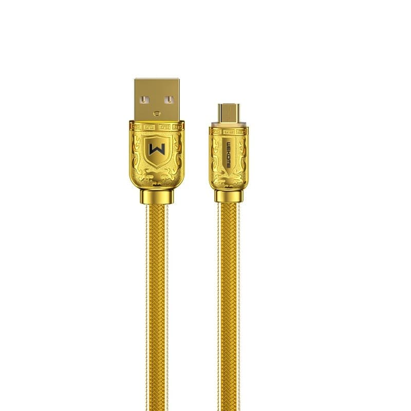 WEKOME WDC-161 Sakin Series - USB-A to Micro USB Fast Charging 6A connecting cable 1 m (Gold) - 3