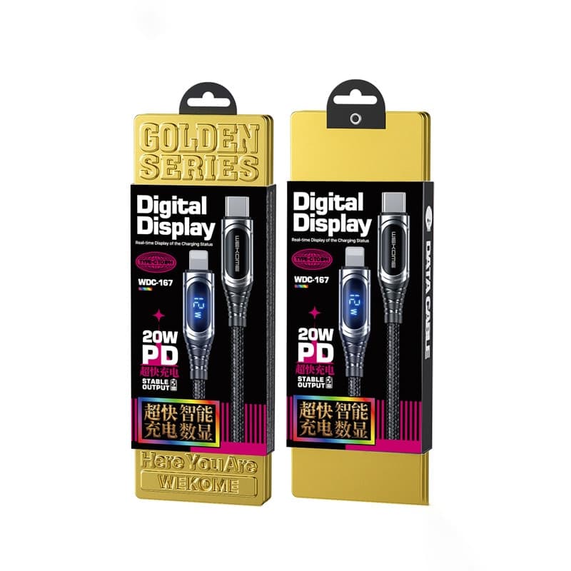 WEKOME WDC-167 Sakin Series - USB-C to Lightning Fast Charging PD 20W connection cable 1 m (Tarnish) - 3