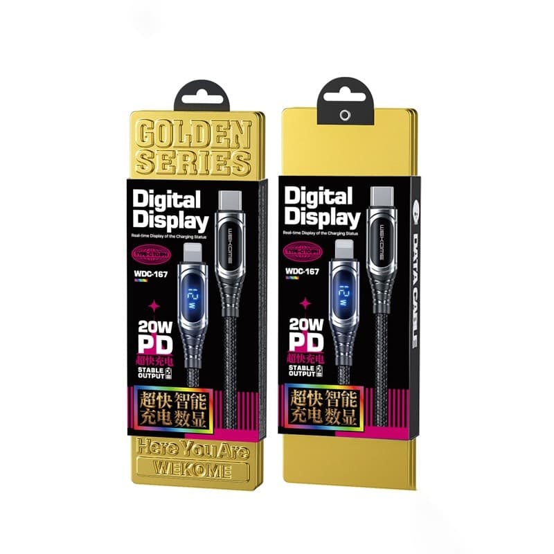 WEKOME WDC-167 Sakin Series - USB-C to Lightning Fast Charging PD 20W connection cable 1 m (Tarnish) - 6