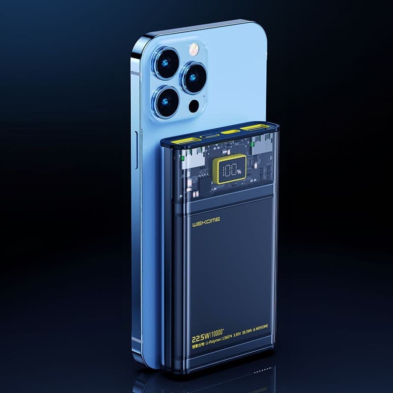 WEKOME WP-321 Vanguard Series - Power bank 20000 mAh Super Charging PD 20W + QC 22.5W (Black / Transparent) - 20