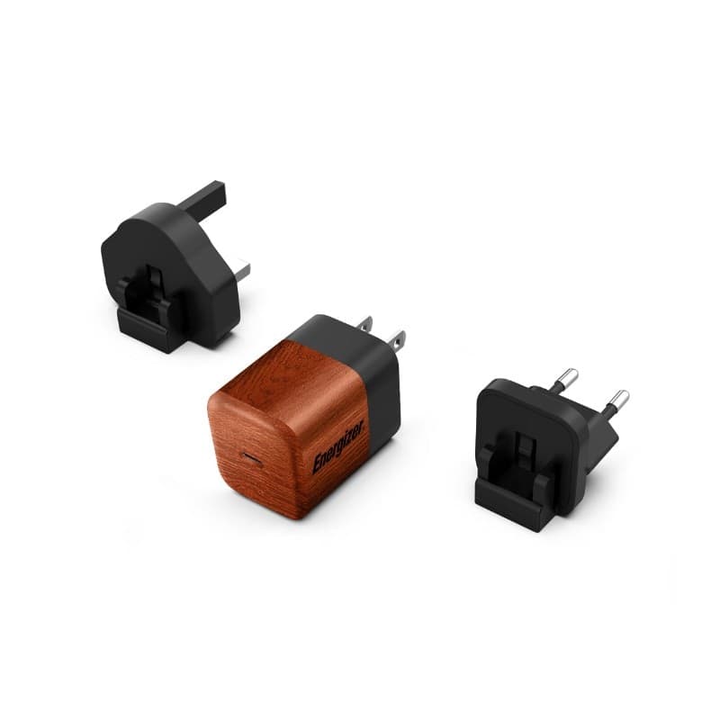 Energizer Ultimate - Multiplug EU / UK / US GaN 20W PD mains charger (Walnut burl) - 7