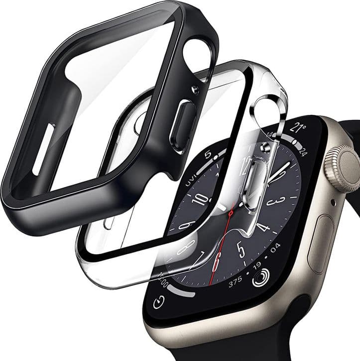 Crong Hybrid Watch Case - Custodia con vetro per Apple Watch 44 mm (trasparente) - 4