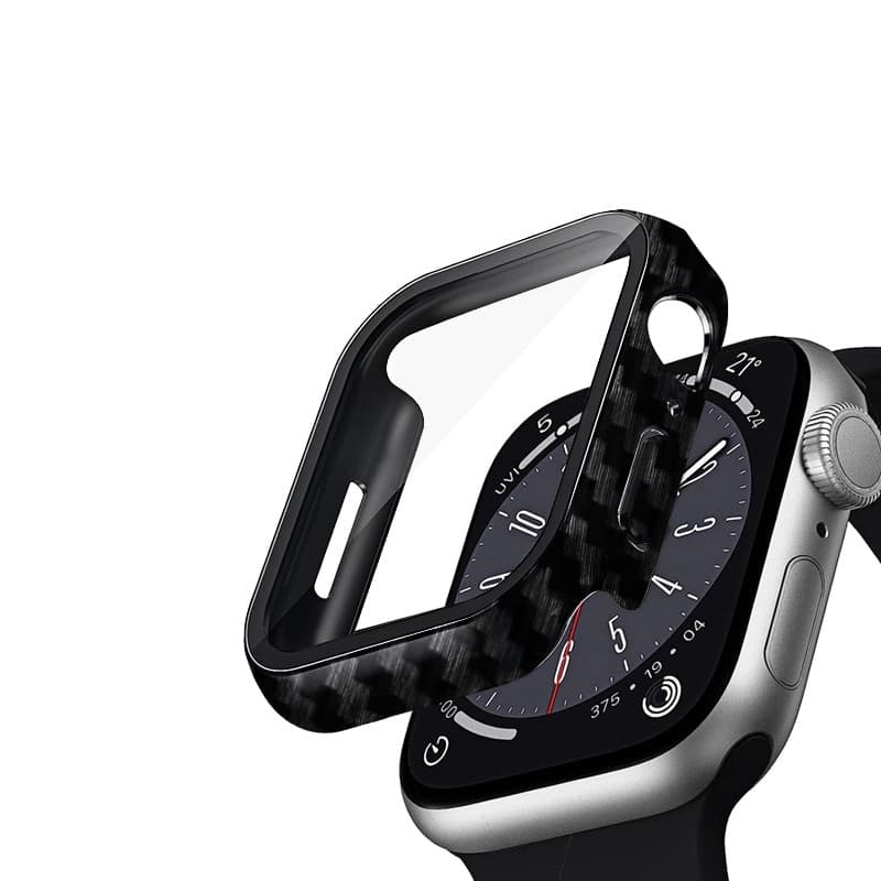 Crong Hybrid Watch Case - Custodia con vetro per Apple Watch 44mm (Carbonio) - 9