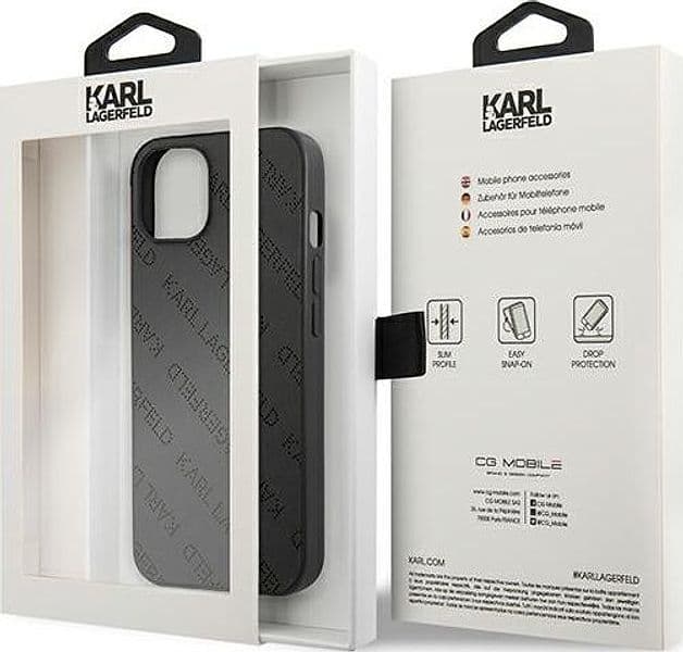 Karl Lagerfeld Perforated Allover - Cover for iPhone 13 mini (Black) - 16