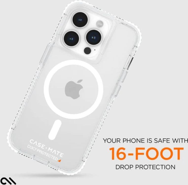 Case-Mate Ultra Tough plus D3O MagSafe - iPhone 15 Pro Case (Clear) - 17