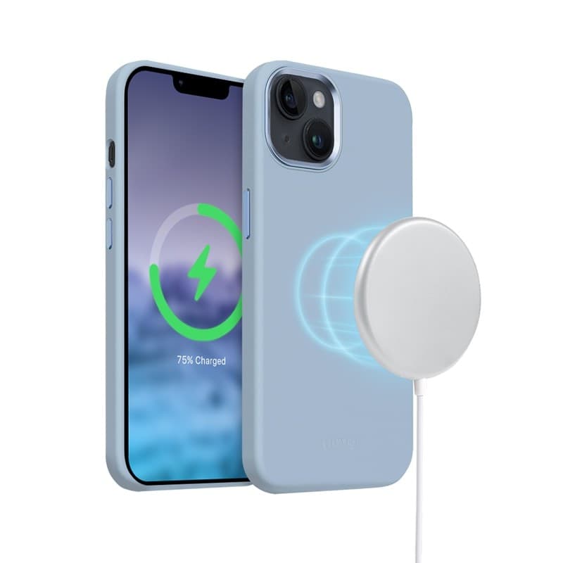 Crong Color Cover LUX Magnetic - Custodia MagSafe per iPhone 15 Plus (Blu) - 17