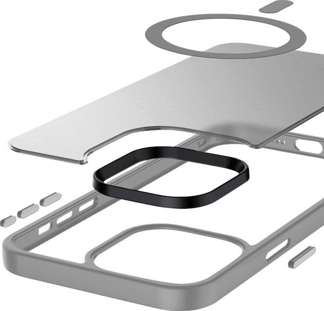 Crong Hybrid Frost MAG Cover - Custodia MagSafe per iPhone 15 Pro Max (grigio) - 3