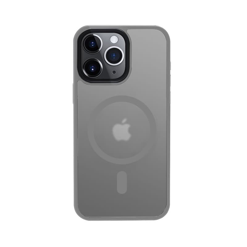 Crong Hybrid Frost MAG Cover - Custodia MagSafe per iPhone 15 Pro Max (grigio) - 9