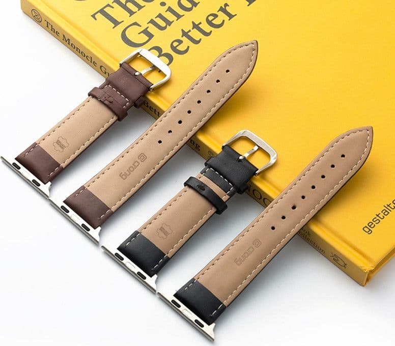 Crong Noble Band - Cinturino in vera pelle per Apple Watch 44/45/46/49 mm (moka) - 14