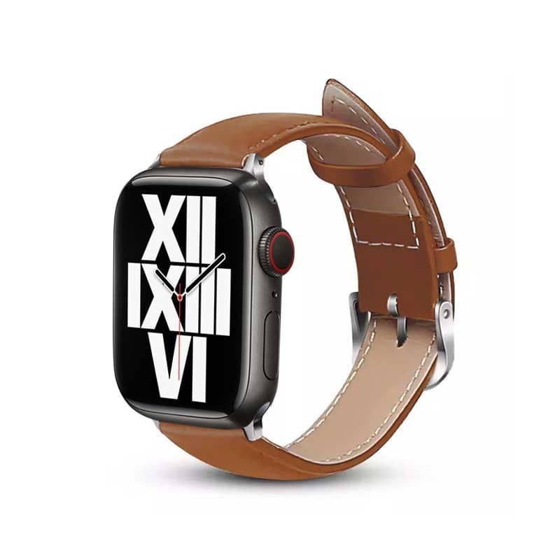 Crong Noble Band - Cinturino in vera pelle per Apple Watch 44/45/46/49 mm (moka) - 3