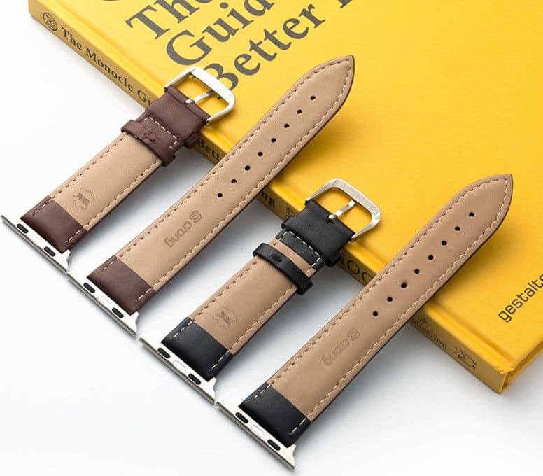 Crong Noble Band - Cinturino in vera pelle per Apple Watch 44/45/46/49 mm (moka) - 6