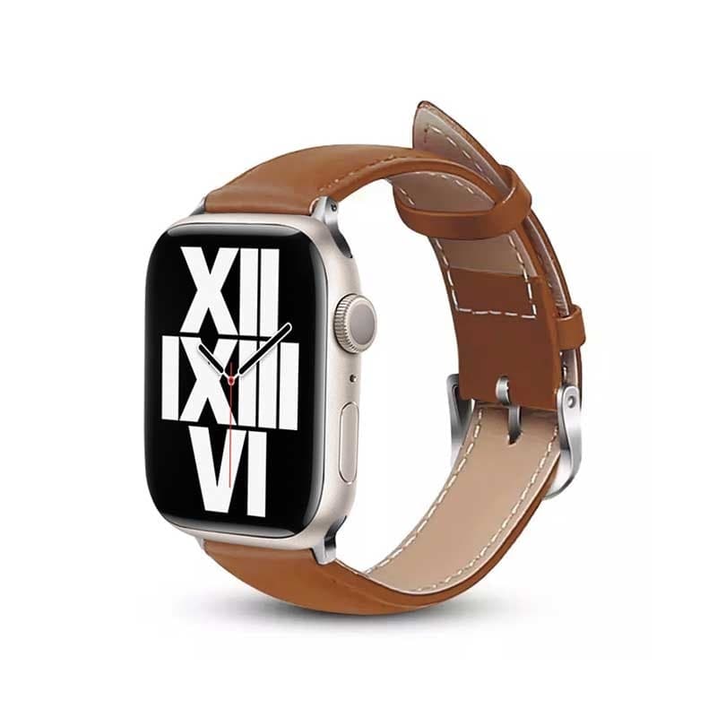 Crong Noble Band - Cinturino in vera pelle per Apple Watch 44/45/46/49 mm (moka) - 9