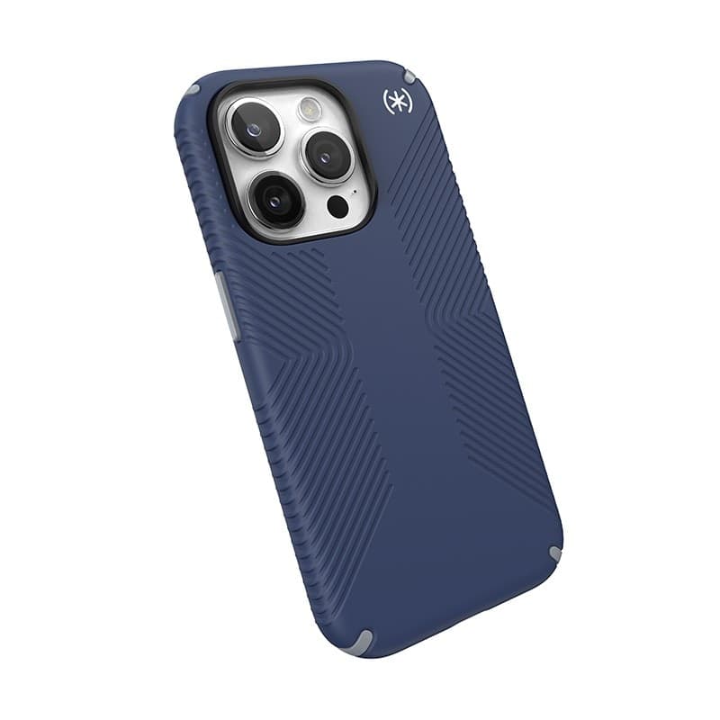 Speck Presidio2 Grip - Custodia per iPhone 15 Pro (Blu costiero / Grigio polvere / Bianco) - 14