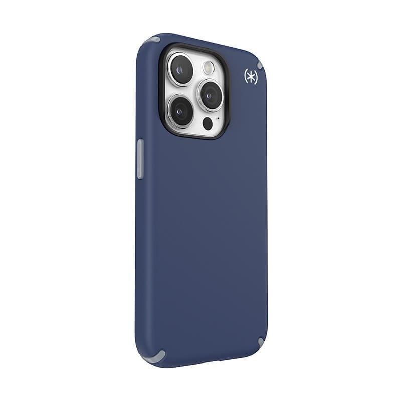 Speck Presidio2 Pro Magsafe - Custodia per iPhone 15 Pro (Blu costiero / Grigio polvere / Bianco) - 14