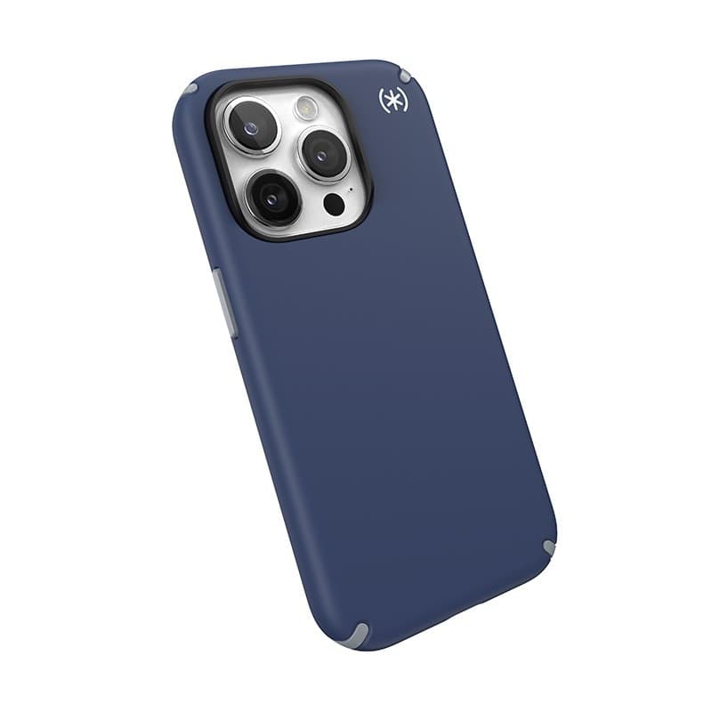 Speck Presidio2 Pro Magsafe - Custodia per iPhone 15 Pro (Blu costiero / Grigio polvere / Bianco) - 15