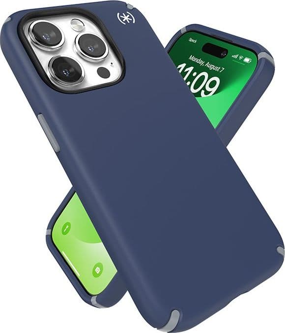 Speck Presidio2 Pro Magsafe - Custodia per iPhone 15 Pro (Blu costiero / Grigio polvere / Bianco) - 18