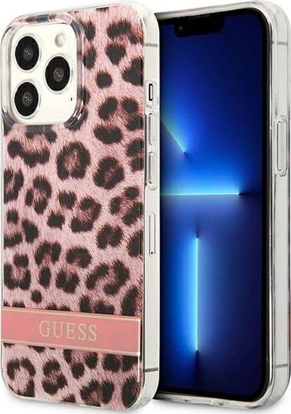 Guess Leopard Electro Stripe - Cover for iPhone 13 Pro (Pink) - 3