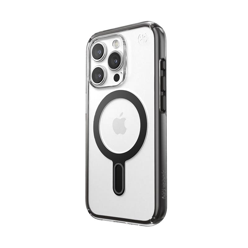Speck Presidio Perfect-Clear ClickLock & Magsafe - Custodia per iPhone 15 Pro (Trasparente / Nero satinato / Grigio ardesia) - 7