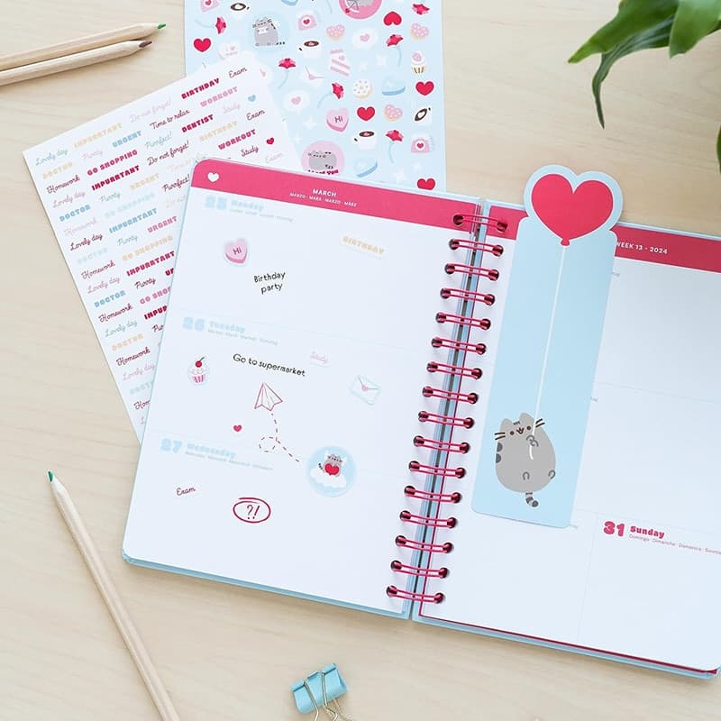 Pusheen - Calendario / Planner settimanale 2023/2024 della collezione Purrfect Love (14,8 x 21 cm) - 5