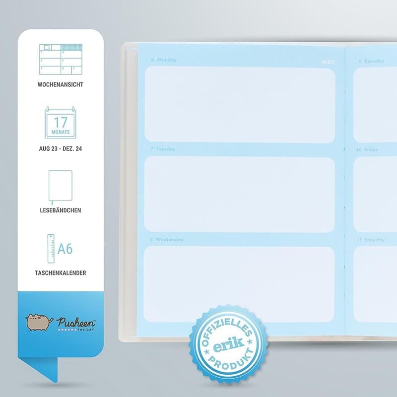 Pusheen - Calendario / Planner settimanale 2023/2024 (11,3 x 16,2 cm) - 9