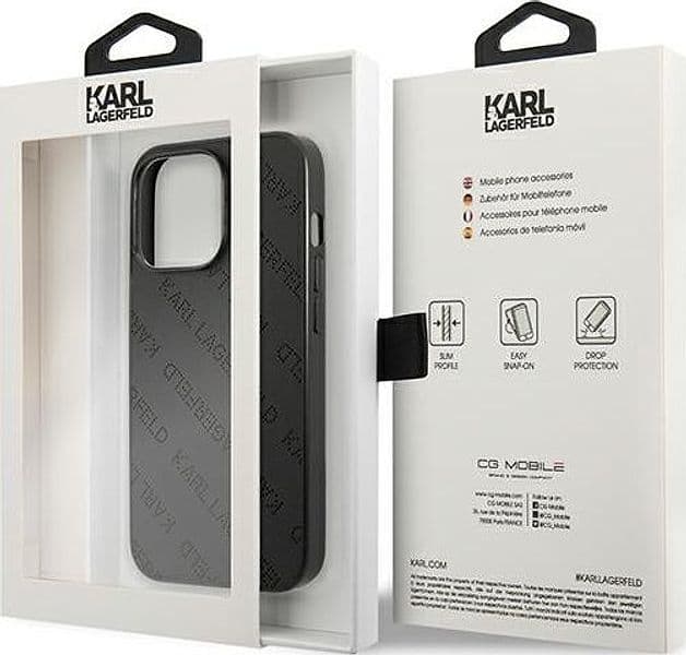 Karl Lagerfeld Perforated Allover - Cover for iPhone 13 Pro Max (Black) - 16