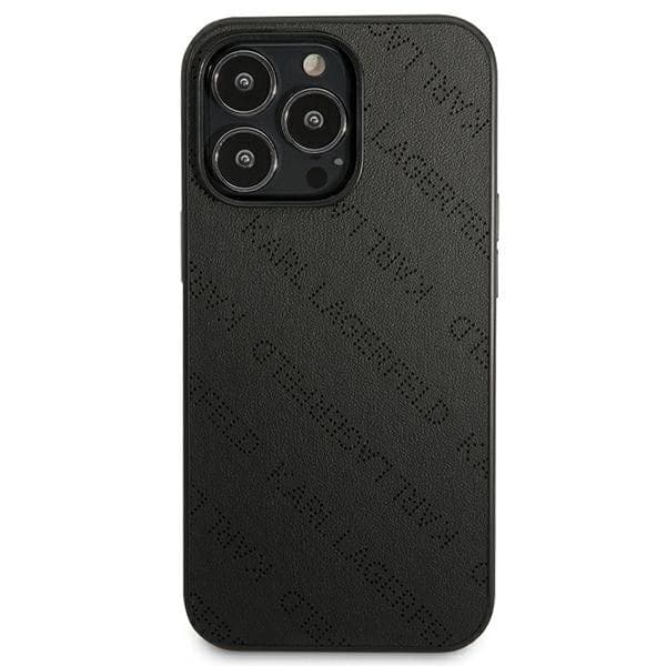 Karl Lagerfeld Perforated Allover - Cover for iPhone 13 Pro Max (Black) - 3