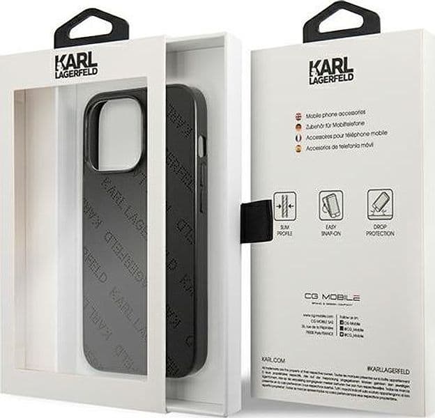 Karl Lagerfeld Perforated Allover - Cover for iPhone 13 Pro Max (Black) - 8