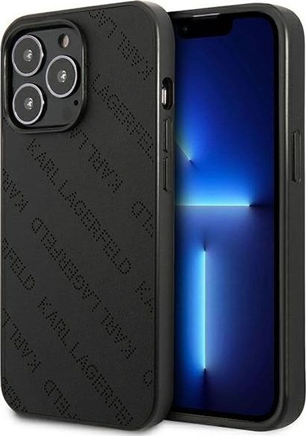 Karl Lagerfeld Perforated Allover - Cover for iPhone 13 Pro Max (Black) - 9