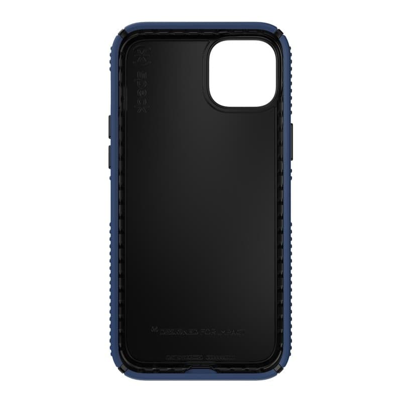 Speck Presidio2 Grip - Custodia antiscivolo per iPhone 15 Plus / 14 Plus (blu costiero / nero / bianco) - 19