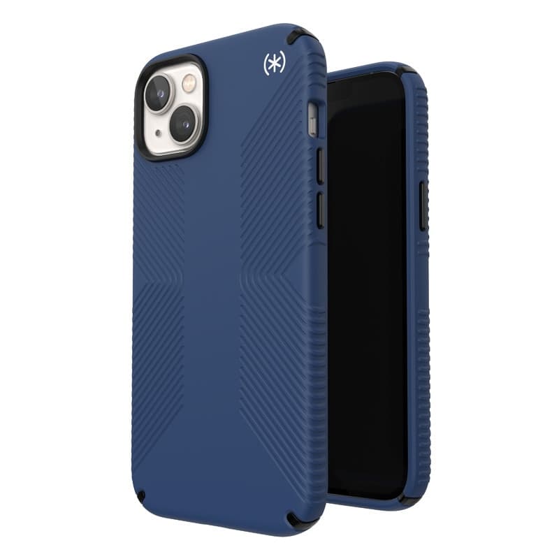 Speck Presidio2 Grip MagSafe - Custodia antiscivolo per iPhone 14 Plus (blu costiero / nero / bianco) - 2