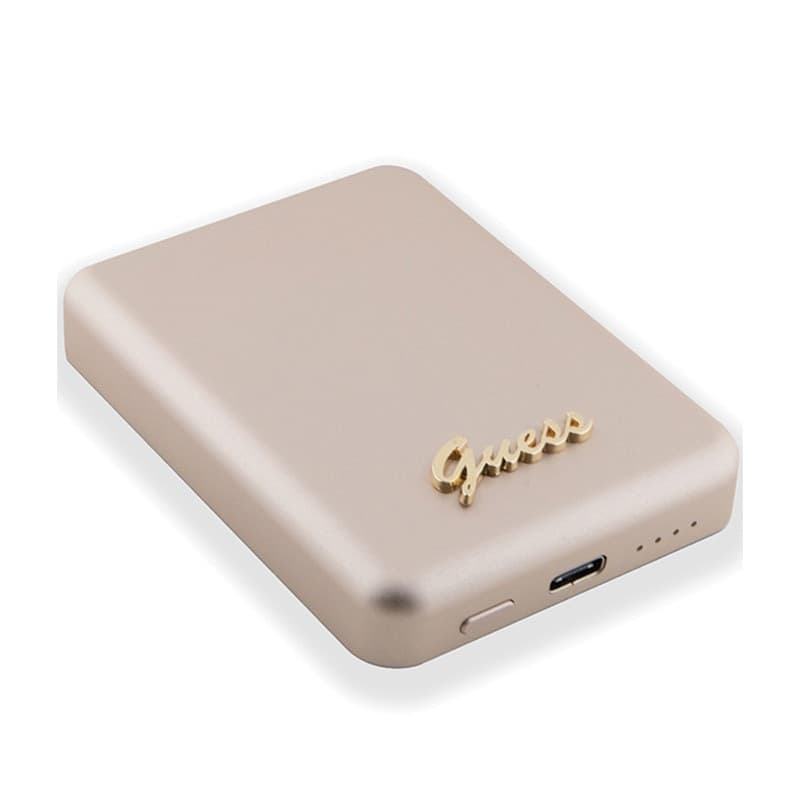 Guess Metal Script Logo MagSafe - Power Bank inductive 3000 mAh 5W MagSafe (gold) - 4