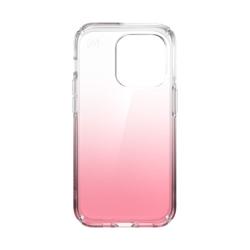 Speck Presidio Perfect-Clear + Ombre - Custodia per iPhone 14 Pro con rivestimento MICROBAN (Trasparente / Rosa Vintage Sbiadito - 18