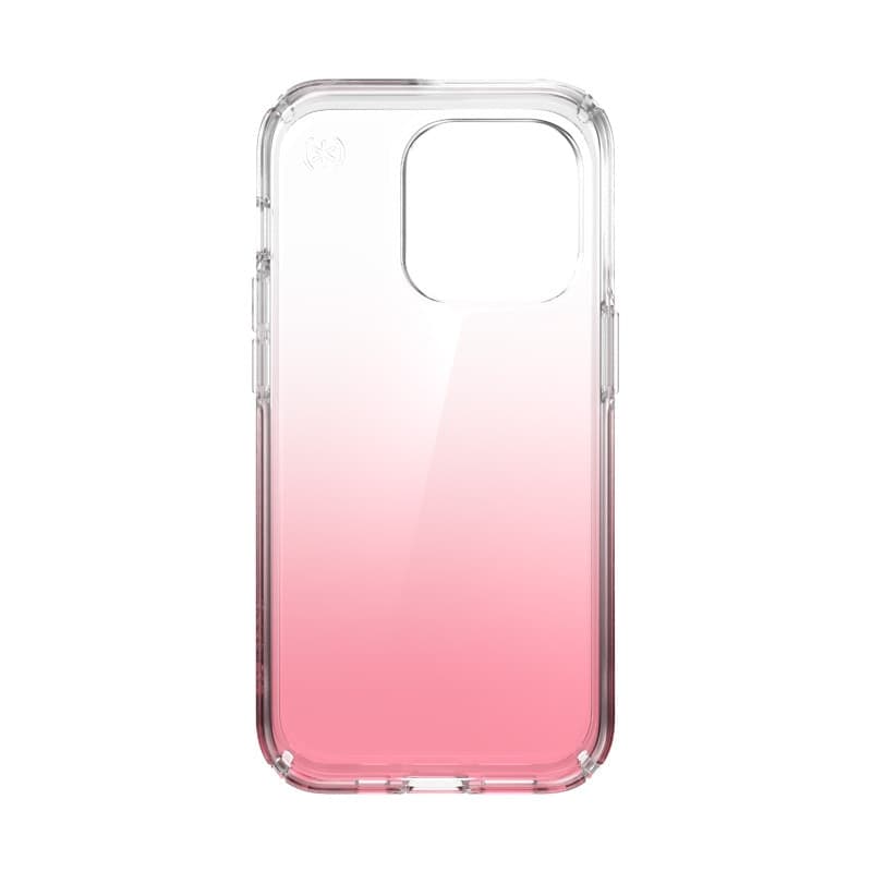 Speck Presidio Perfect-Clear + Ombre - Custodia per iPhone 14 Pro con rivestimento MICROBAN (Trasparente / Rosa Vintage Sbiadito - 8