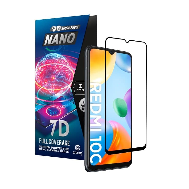 Crong 7D Nano Flexible Glass – Vetro ibrido infrangibile 9H per l'intero schermo dello Xiaomi Redmi 10C - 8