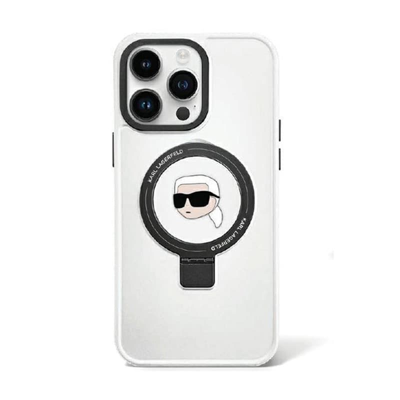 Karl Lagerfeld Ring Stand Karl Head MagSafe - iPhone 15 Pro Case (white) - 2